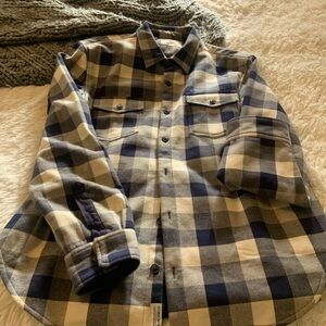 J Barbour and sons MENS flannel shirt with fleece lining Dark navy /black